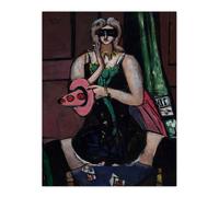 Artery8 Carnival Mask Green Violet & Pink Beckmann Wall Art Poster Print | Size: W18" x H24" Artery8 Multicolor W18" x H24"