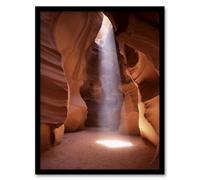 Artery8 Carol M Highsmith Light Shaft Arizona Slot Canyon Framed Art Print in Orange | Size: A3 Artery8 Orange A3