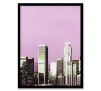 Artery8 Carol M Highsmith Los Angeles Pink Skyline Photograph Framed Art Print | Size: A3 Artery8 Pink A3