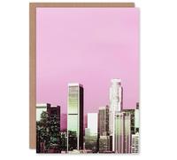 Artery8 Carol M Highsmith Personalised Art Card Los Angeles Pink Skyline Photograph