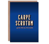 Artery8 Carpe Scrotum Grab Life By The Balls Funny Good Luck Card