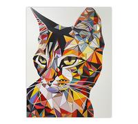 Artery8 Cat Lover Colourful Polygonal Geometric Portrait Living Room Extra Large XL Wall Art Poster Print