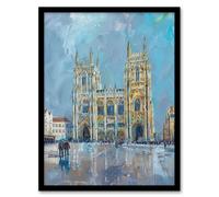 Cathedral Church St Peter York Minster Painting Framed Art Print Artery8 Blue A4