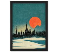 Artery8 Cathedral Saint Sophia Kiev Ukraine Winter Sunset Artwork Framed Wall Art Print A4 in Black Artery8 Black