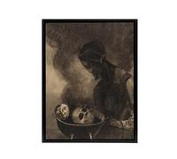 Artery8 Cauldron of the Sorceress Black Framed Canvas Wall Art Print 18X24 Artwork By Redon : Mystical Surreal Artwork Perfect For Study Or Hallway Exploring Myth Transformation And Fantasy