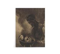 Artery8 Cauldron of the Sorceress Canvas Wall Art Print 12X16 Artwork By Redon : Mystical Surreal Artwork Perfect For Study Or Hallway Exploring Myth Transformation And Fantasy