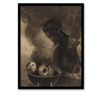 Artery8 Cauldron of the Sorceress Framed Wall Art Print 18X24 Inch Artwork By Redon : Mystical Surreal Artwork Perfect For Study Or Hallway Exploring Myth Transformation And Fantasy