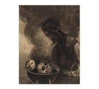 Artery8 Cauldron of the Sorceress XL Extra Large Wall Art Poster Print 24X32 Artwork By Redon : Mystical Surreal Artwork Perfect For Study Or Hallway Exploring Myth Transformation And Fantasy