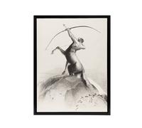 Artery8 Centaur Aiming at the Clouds Redon Black Framed Canvas Wall Art Print in White | Size: W12" x H16" Artery8 White W12" x H16"