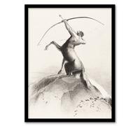 Artery8 Centaur Aiming at the Clouds Redon Vintage Framed Wall Art Print in White | Size: W12" x H16" Artery8 White W12" x H16"