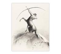 Artery8 Centaur Aiming at the Clouds XL Extra Large Wall Art Poster Print 24X32 Artwork By Redon : Fantasy Mythological Print Ideal For Study Or Hallway With Vintage Symbolism And Striking Detail