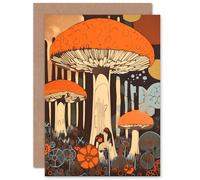 Artery8 Cep Mushroom Fungi Pastel Earthy for Him or Her Man Woman Birthday Thank You Congratulations Blank Art Greeting Card