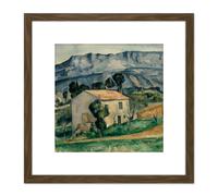 Artery8 Cezanne Paul House In Provence 8X8 Inch Square Wooden Framed Wall Art Print Picture with Mount in Brown Artery8 Brown
