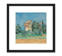 Artery8 Cezanne Pigeon Tower At Bellevue 8X8 Inch Square Wooden Framed Wall Art Print Picture with Mount in Black Artery8 Black