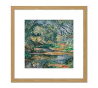 Artery8 Cezanne The Brook Landscape 8X8 Inch Square Wooden Framed Wall Art Print Picture with Mount in Light Oak Artery8 Light Oak