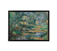 Artery8 Cezanne The Brook River Landscape Framed Canvas Wall Art Print in Blue | Size: W24" x H32" Artery8 Blue W24" x H32"