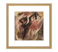 Artery8 Charles Demuth American In Vaudeville Dancer With Chorus 8X8 Inch Square Wooden Framed Wall Art Print Picture with Mount in Light Oak Artery8 Light Oak