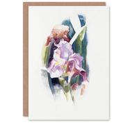 Artery8 Charles Demuth Art Card Purple Iris Flower Watercolour