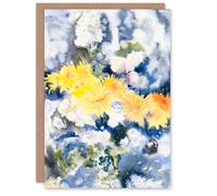 Artery8 Charles Demuth Art Card Yellow and Blue Floral Watercolour
