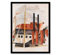 Artery8 Charles Demuth Framed Wall Art Piano Movers Holiday Cubist Painting | Size: A4 Artery8 Multicolor A4