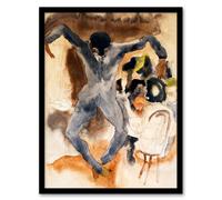 Artery8 Charles Demuth Framed Wall Art Print Dancing At Marshalls Hotel in Brown | Size: A4 Artery8 Brown A4