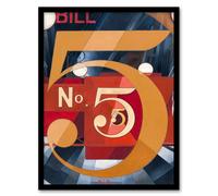 Artery8 Charles Demuth Framed Wall Art Print I Saw the Figure 5 in Gold in Blue | Size: A4 Artery8 Blue A4