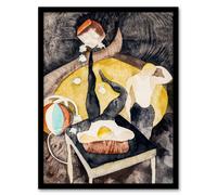 Artery8 Charles Demuth Framed Wall Art Two Acrobat Jugglers in Vaudeville in Grey | Size: A4 Artery8 Grey A4