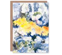 Artery8 Charles Demuth Personalised Art Card Yellow and Blue Floral Watercolour