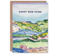 Artery8 Charles Demuth Personalised New Home Card Watercolour Landscape with Red House