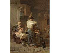 Artery8 Charles Emile Jacque Interior 1852 Painting Unframed Wall Art Print Poster Home Decor Premium