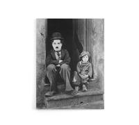Artery8 Charlie Chaplin The Kid Silent Movie Still Canvas Wall Art Print in Grey | Size: W18" x H24" Artery8 Grey W18" x H24"