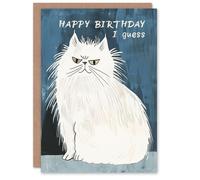 Artery8 Cheeky Pet Wishes White Himalayan Cat Lover Blank For Him Or Her Art Birthday Card