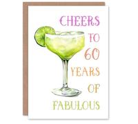 Artery8 Cheers to 60 Years of Fabulous Margarita Fun 60th Birthday Card For Women