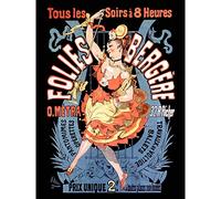 Artery8 Cheret Folies Bergere Performance Show Advert Premium Wall Art Canvas Print 18X24 Inch