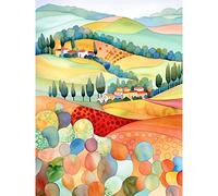 Artery8 Chianti Italy Rolling Hills Folk Art Extra Large XL Wall Art Poster Print