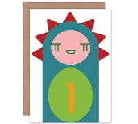 Artery8 Child Birthday Sleepy 1 One Year Old Greetings Card Artery8 Multicolor