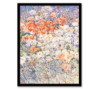 Artery8 Childe Hassam Framed Wall Art Print The Island Garden Spring Flowers | Size: A3 Artery8 Multicolor A3