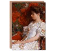 Artery8 Childe Hassam Personalised Art Card Woman Portrait on Victorian Chair