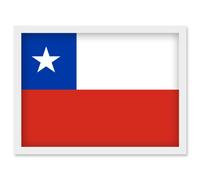 Artery8 Chile National Flag Vexillology World Flags Country Region Poster Artwork Framed Wall Art Print A4 in White Artery8 White