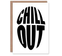 Artery8 Chill Out Fun Bold Simple Typography Design Personalised Card