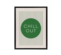 Artery8 Chill Out Relax Green Circle Stripes Design Black Framed Canvas Art | Size: W24" x H32" Artery8 Green W24" x H32"