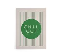 Artery8 Chill Out Relax Green Circle Stripes Design Canvas Wall Art Print | Size: W18" x H24" Artery8 Green W18" x H24"