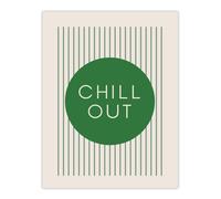 Artery8 Chill Out Relax Green Circle Stripes Design Wall Art Print | Size: W12" x H16" Artery8 Green W12" x H16"