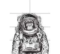 Artery8 Chimpanzee Astronaut Space Animal XL Giant Panel Poster (8 Sections)