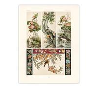 Artery8 Chinese Patterns of Birds and Flowers XL Wall Art Poster Print 24X32 Artwork By Racinet : Elegant Oriental Pattern Print Perfect For Hallway Or Bedroom Adding Culture Beauty And Tradition