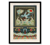 Artery8 Chinese Patterns with Birds Racinet Vintage Framed Wall Art Print | Size: W12" x H16" Artery8 Multicolor W12" x H16"
