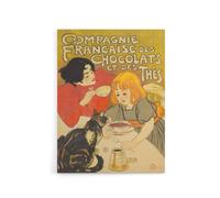 Artery8 Chocolate & Tea French Vintage Advert Steinlen Canvas Wall Art | Size: W24" x H32" Artery8 Multicolor W24" x H32"