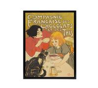 Artery8 Chocolate & Tea French Vintage Advert Steinlen Framed Canvas Art | Size: W24" x H32" Artery8 Multicolor W24" x H32"