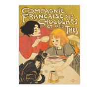 Artery8 Chocolate & Tea French Vintage Advert Steinlen Wall Art Poster Print | Size: W24" x H32" Artery8 Multicolor W24" x H32"
