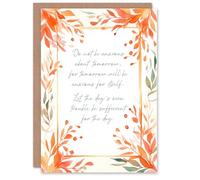 Artery8 Christian Birthday Card Matthew 6:34 Live in the Moment Orange Flowers Blank Card For Him Or Her